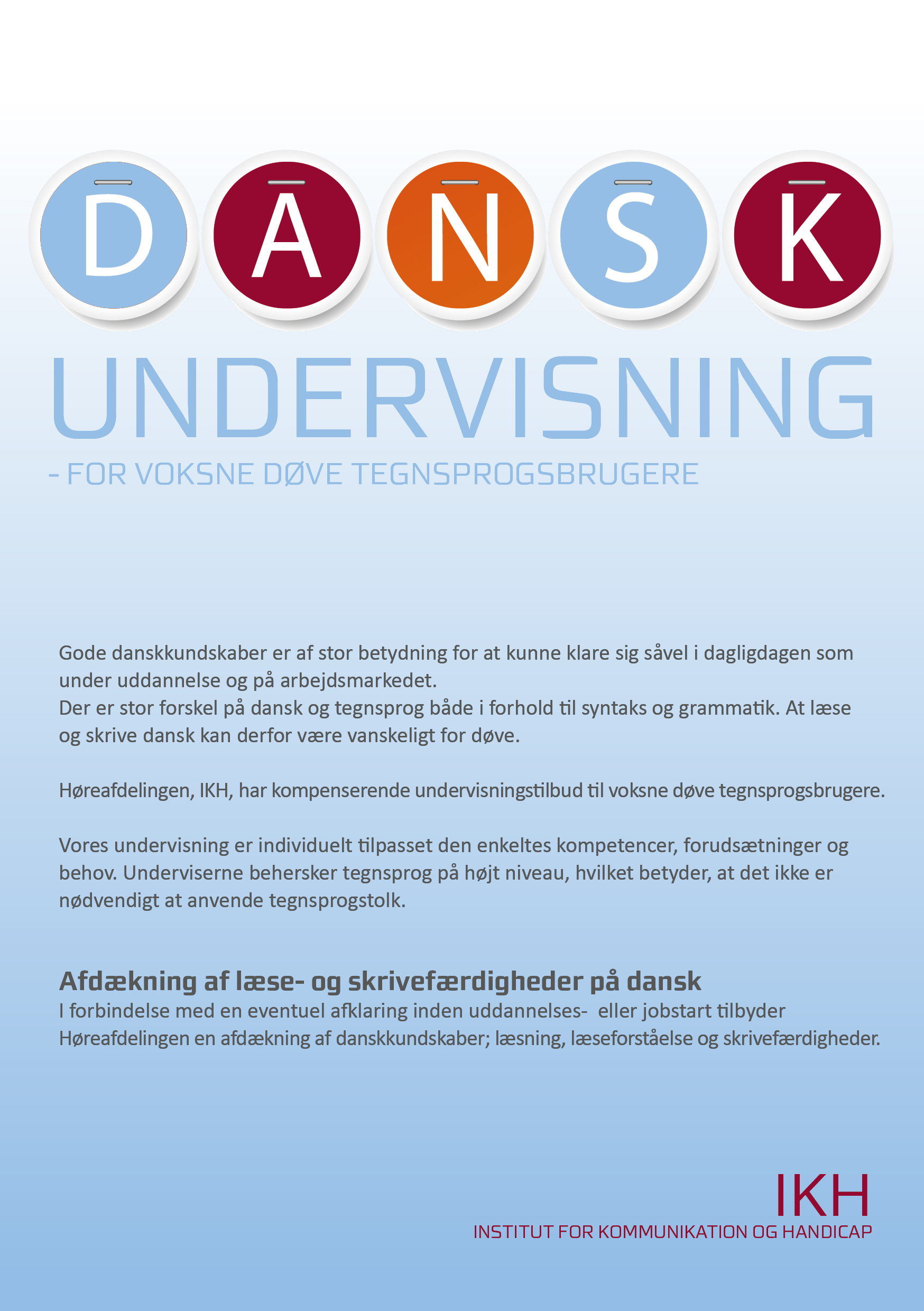 Pjece om danskundervisning for døve